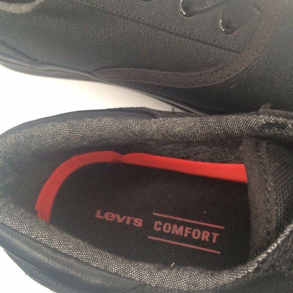 LEVI'S Canvas Shoes Low Top Lace Up Sneakers 8 - Picture 7 of 9
